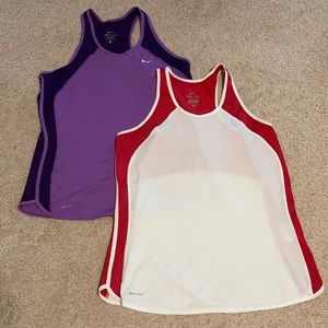 Pair of Nike dri-fit work out tanks